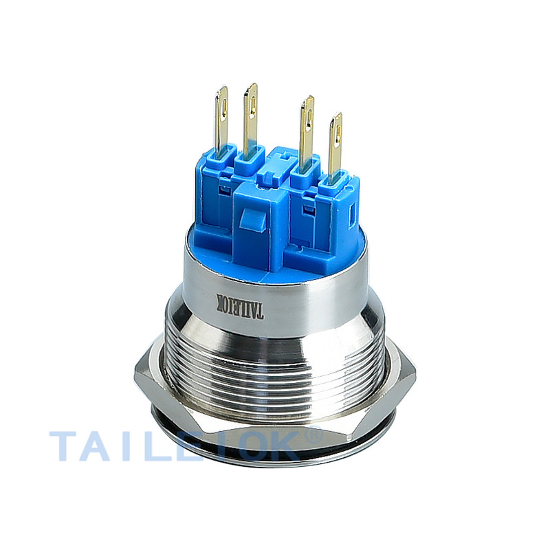 25mm 1NO1NC Stainless Steel Metal Push Button Switch Elevator