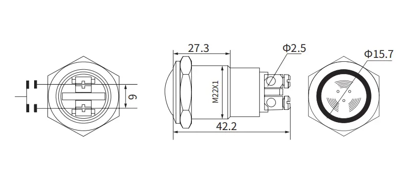 16mm Metal buzzer 220v 24v loud 12v flash intermittent sound 01